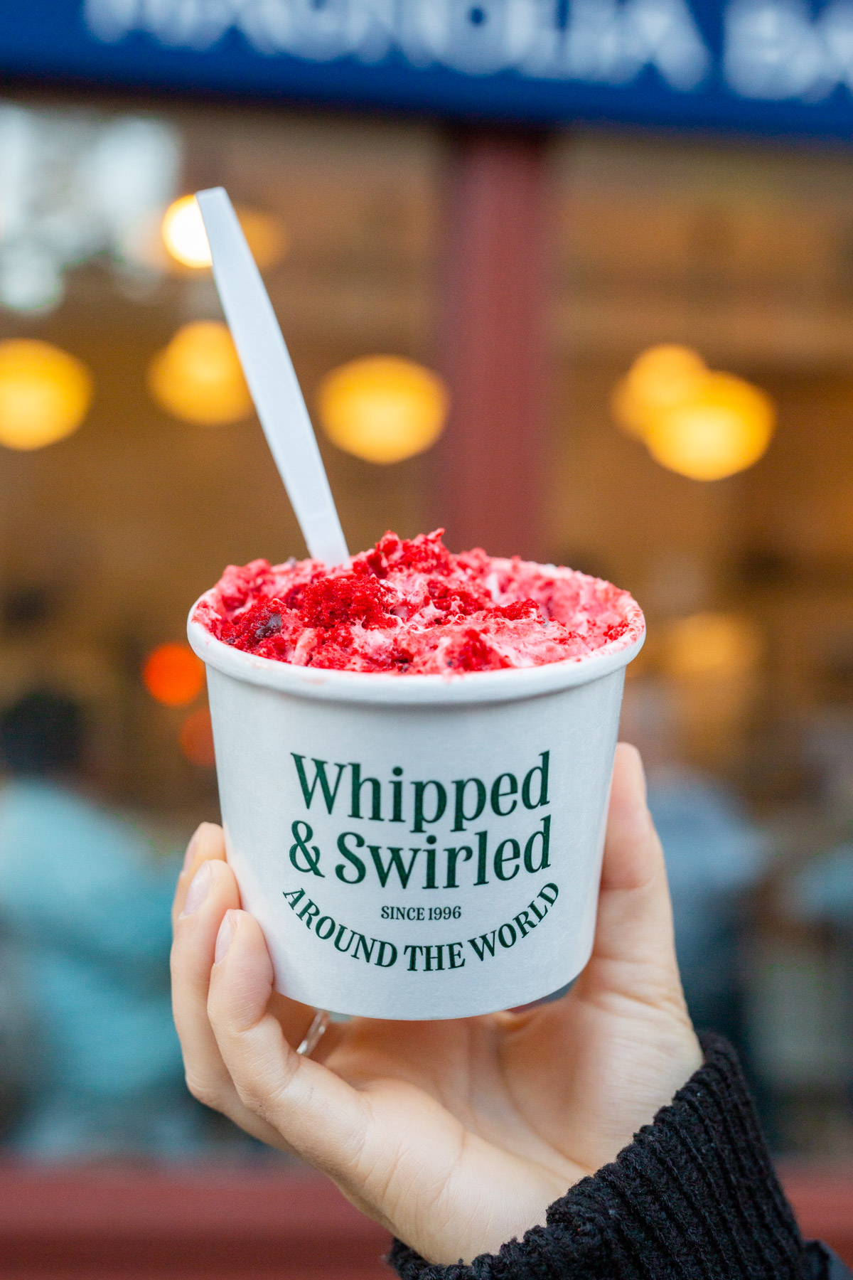 Red velvet seasonal banana pudding from Magnolia Bakery, NYC