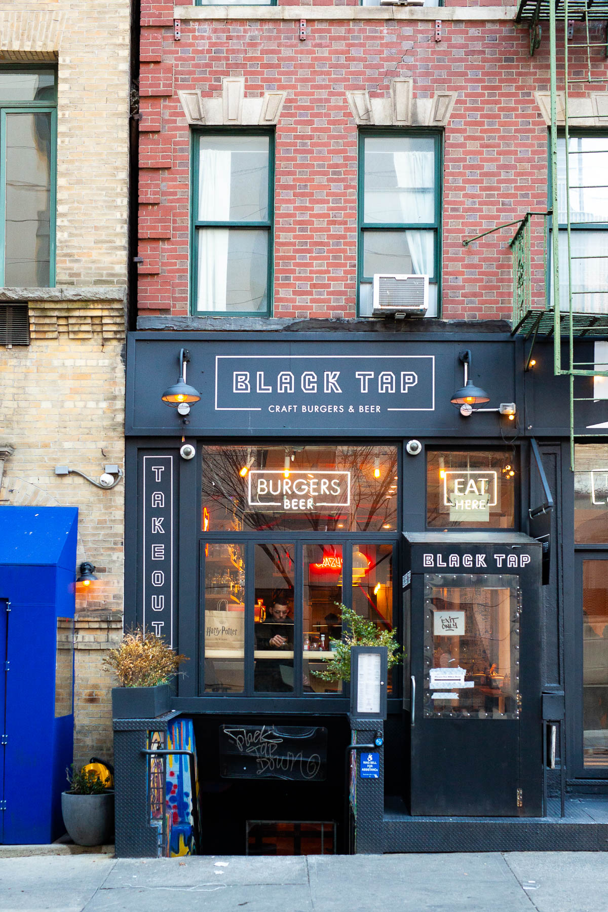 Black Tap Burgers in SoHo, Outside street view Black Tap Burgers in SoHo, Outside street view