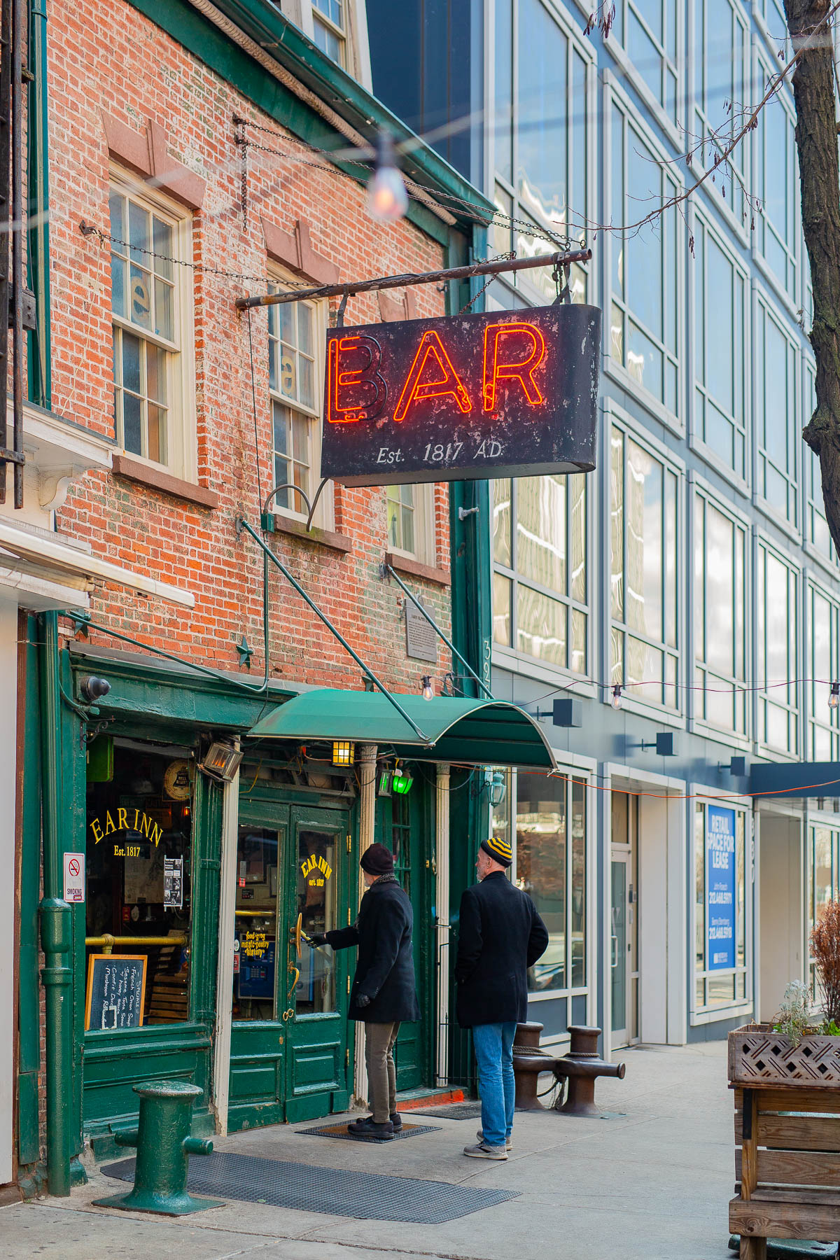 Ear Inn Bar in SoHo, LED neon sign