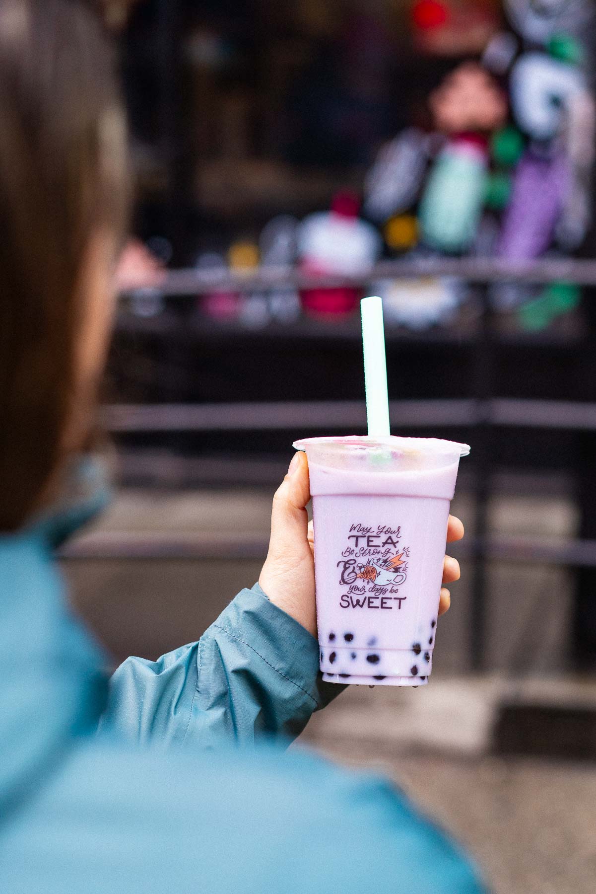Taro Bubble Tea from Yaya Tea in Chinatown NYC, Best Bubble Tea in New York City